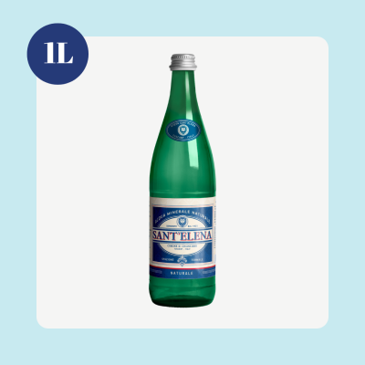 Sant'Elena 1L still natural mineral water from Tuscany, Italy in green glass bottle
