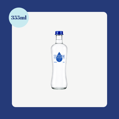 Socosani 355ml sparkling natural mineral water in clear glass bottle
