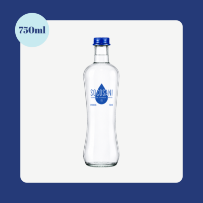 Socosani Sparkling Natural Mineral Water in a 750ml glass bottle sourced from the Chachani Volcano in Arequipa, Peru.