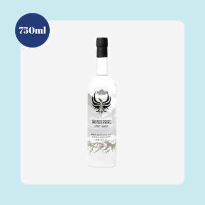 Thunderbird Spirit Water 750ml still Canadian spring water glass bottle from Vancouver Island, British Columbia.